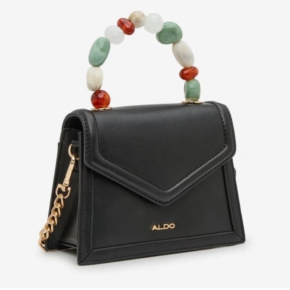 Aldo Trinity Beaded Mini Black Sachel  Botequim  Adjustable Strap